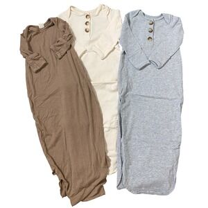 Baby Gowns 0-3 Months Newborn Gender Neutral 3 Piece Bundle Kate Quinn Minimal